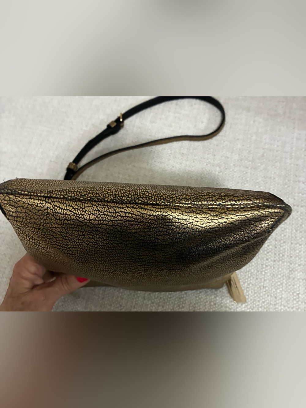 Coach NWOT Gold Metallic Swagger Swingpack in Polished Pebble Leather - Picture 8 of 14